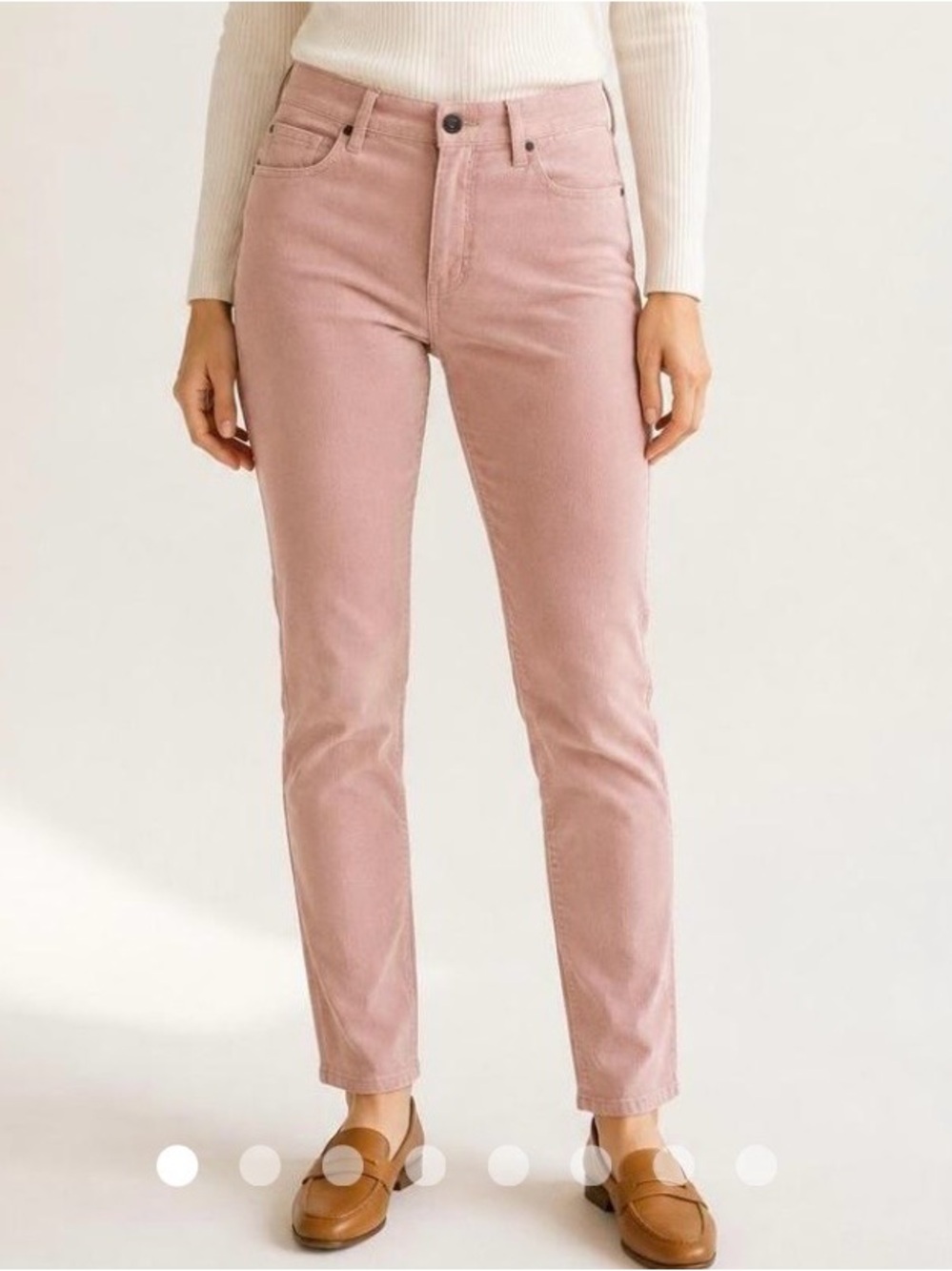 Talbots Straight-Leg High-Rise Corduroy Pants in Blush Pink